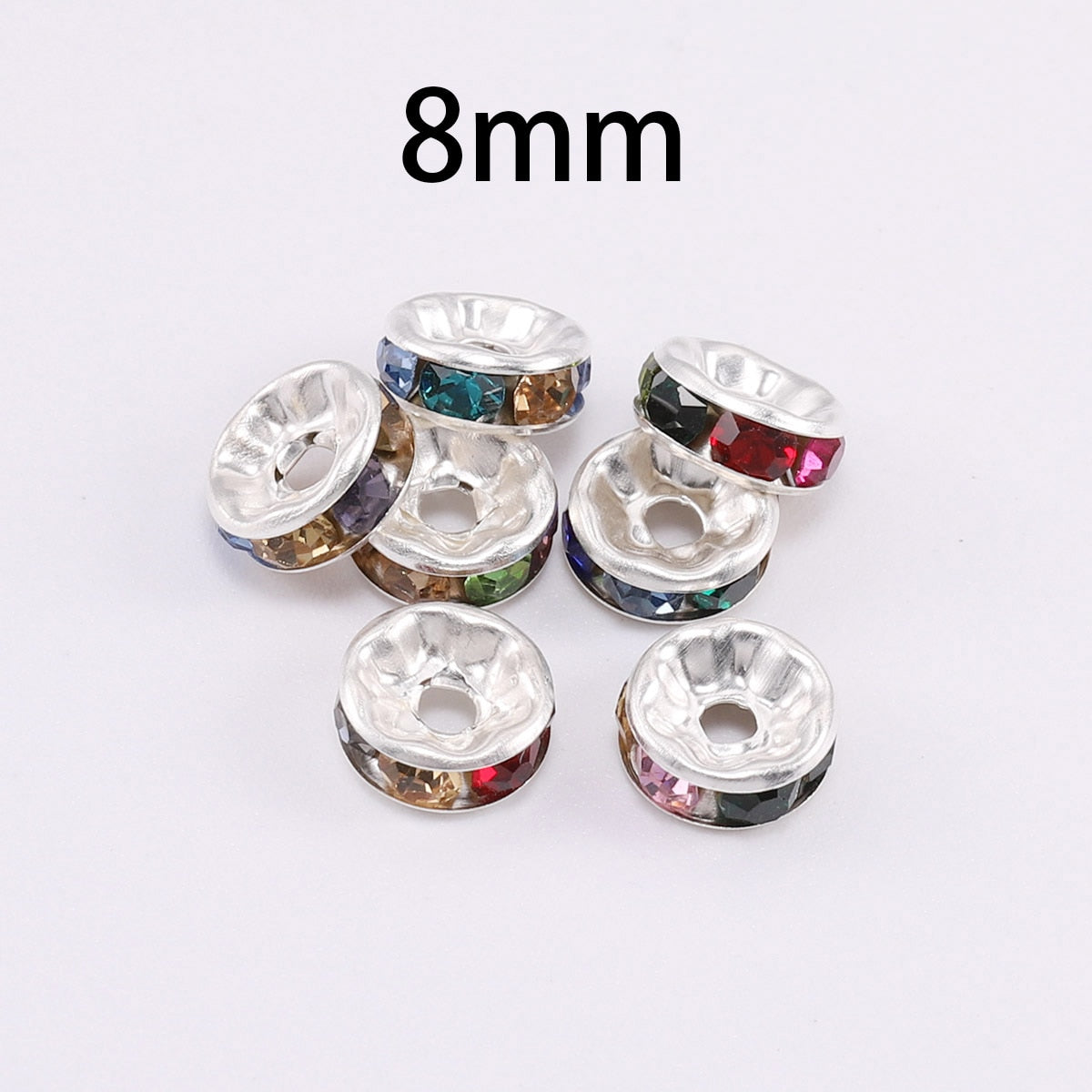 Strass-Rondellen, Kristallperlen, 50 Stück