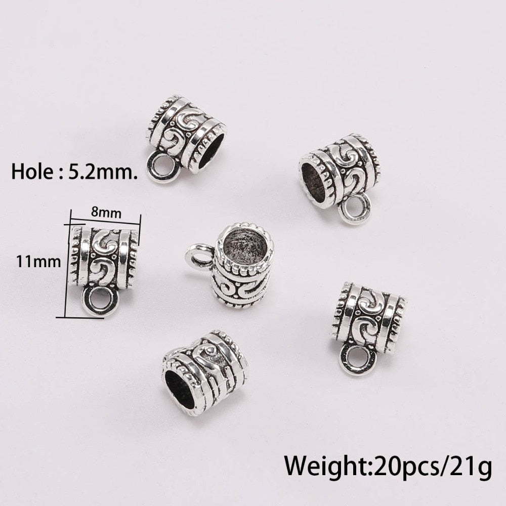 Antike Verbindungsclip-Bügelperlen, 20 Stück/Menge