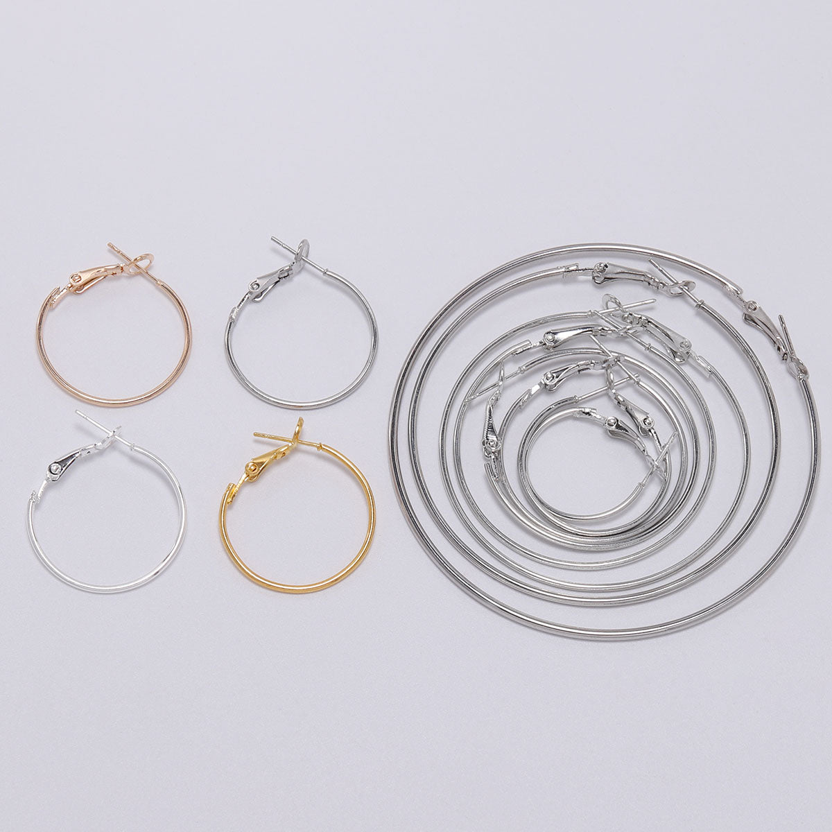 Boucles d'oreilles créoles rondes dorées de 20 à 50 mm