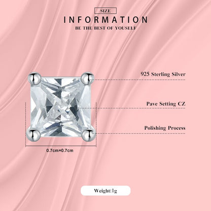 Boucles d'oreilles à tige carrées et rectangulaires en forme de losange