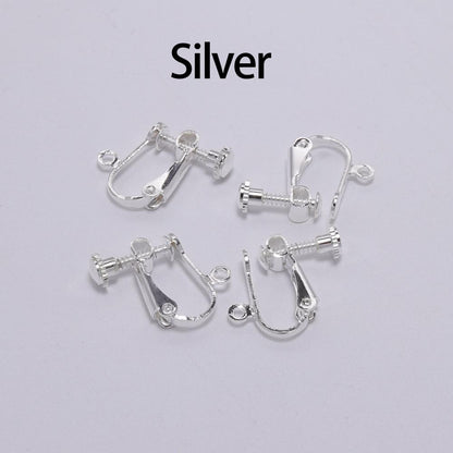Clip d'oreille à vis en laiton 15x13mm, 10pcs
