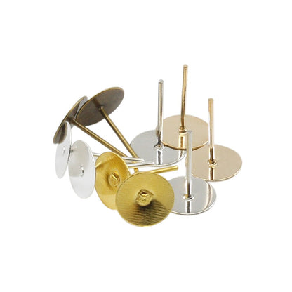 Bases de boucles d'oreilles vierges, adaptées à 4-10 mm, 100 pièces