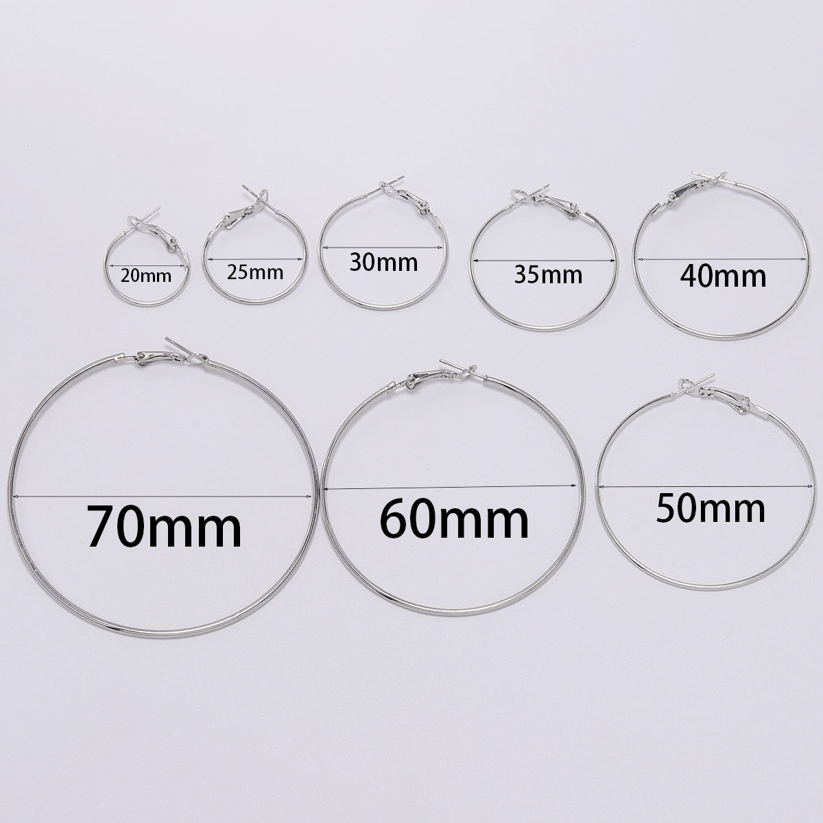 Boucles d'oreilles créoles rondes dorées de 20 à 50 mm
