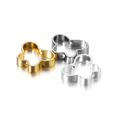 20 pendentifs géométriques en forme de cœur à Double trou en métal de 10mm