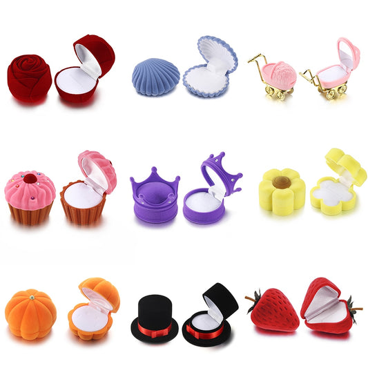 Samt-Schmuck-Geschenkbox-Behälter