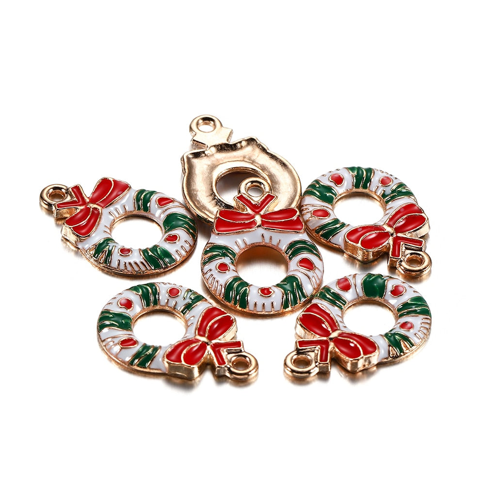 Metall-Emaille-Weihnachtsanhänger, 10–15 Stück