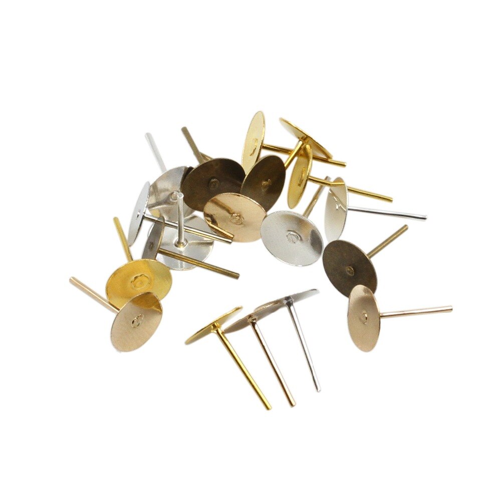 Bases de boucles d'oreilles vierges, adaptées à 4-10 mm, 100 pièces