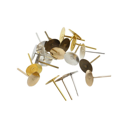 Bases de boucles d'oreilles vierges, adaptées à 4-10 mm, 100 pièces