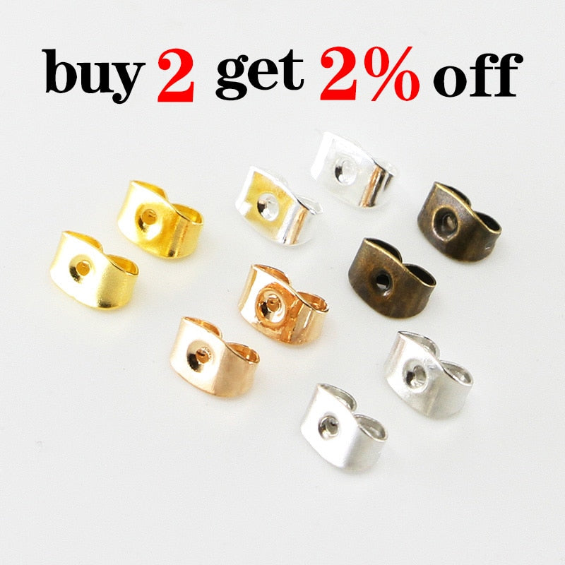 Dos de boucles d'oreilles avec bouchon d'oreille papillon, 200 pièces
