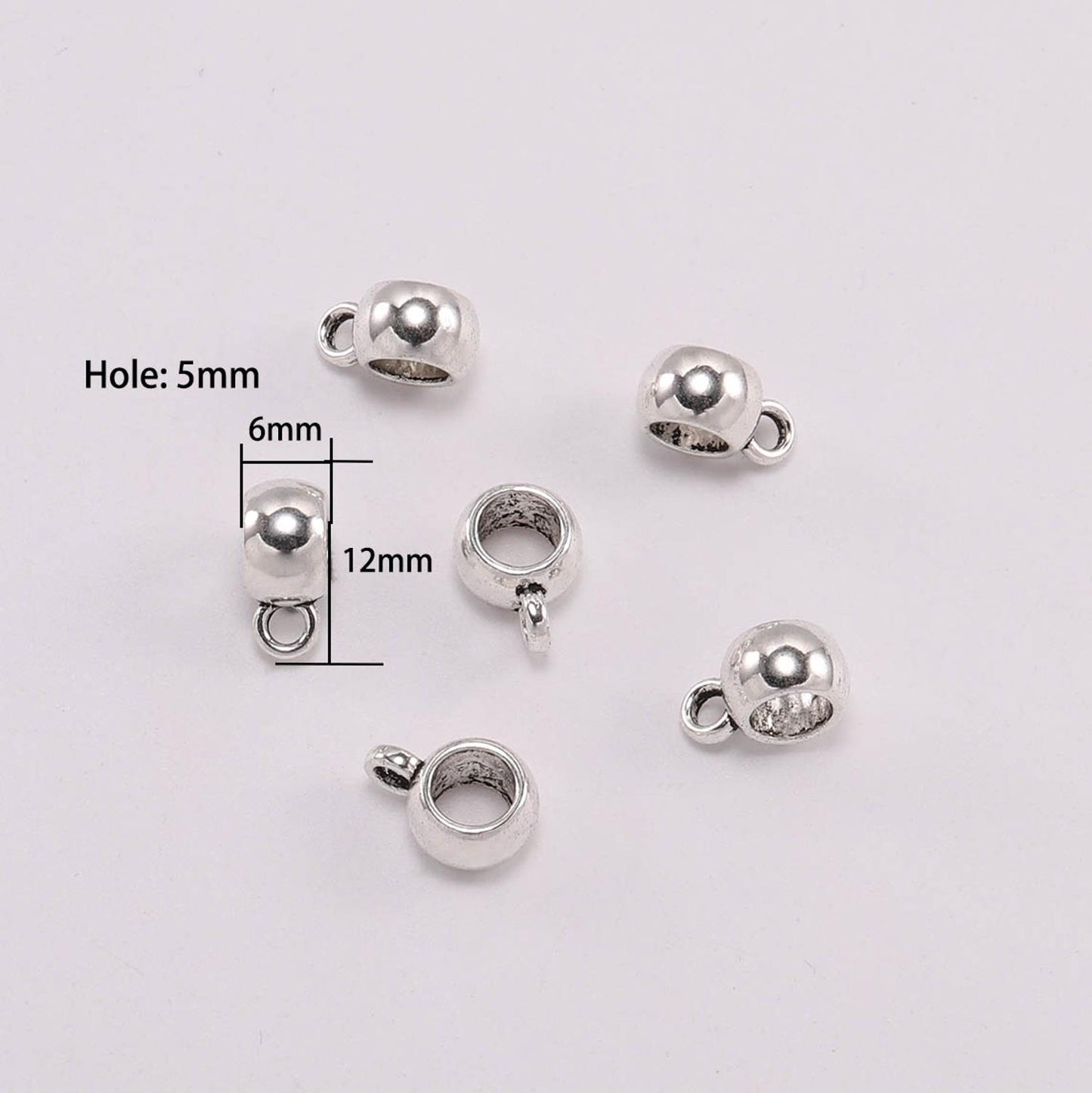 Perles de connecteur de Bail à Clip en argent Antique, 20 pièces/lot