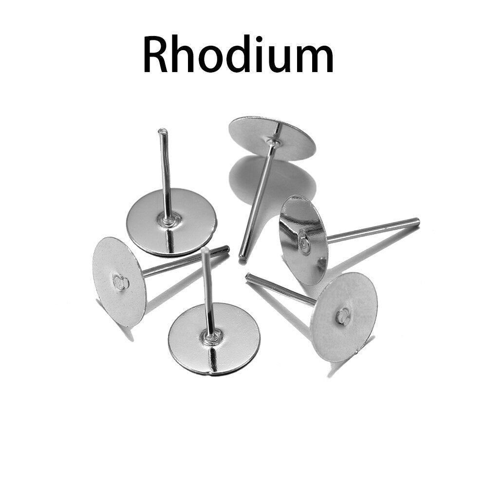 Base de boucle d'oreille 4-12mm, ajustement des paramètres de camée cabochon 100 pièces