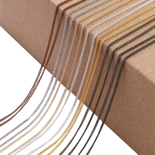 1.3 1.6 2.0 2.5 mm  Gold Necklace Chains, 5 m lot