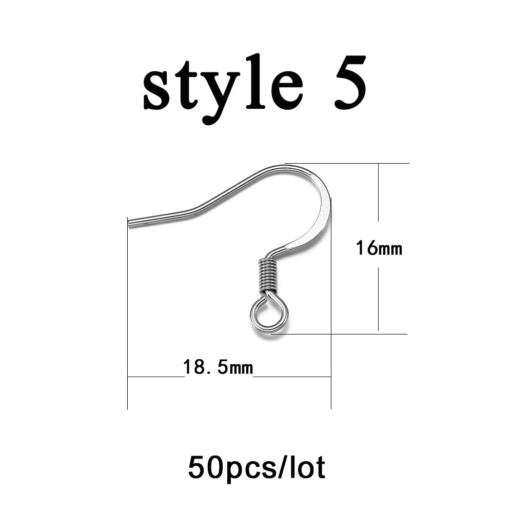 Hypoallergenic Stainless Steel Earring Hooks, 20-50pcs