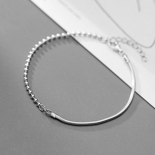 Bracelet de perles en chaîne serpent asymétrique