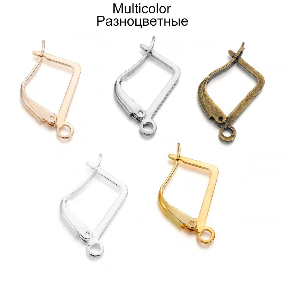 Crochets de boucles d'oreilles à levier français, 50 pièces