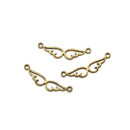 Connecteurs de breloques ailes d'ange antiques, 20 pièces
