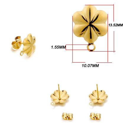 Base de clou de boucle d'oreille géométrique en acier inoxydable, 10 pièces