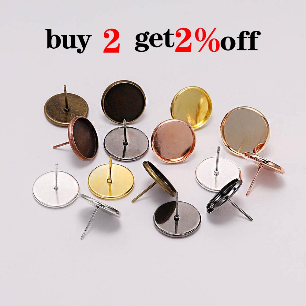 Earring Base for Cabochon Cameo, 8-16mm