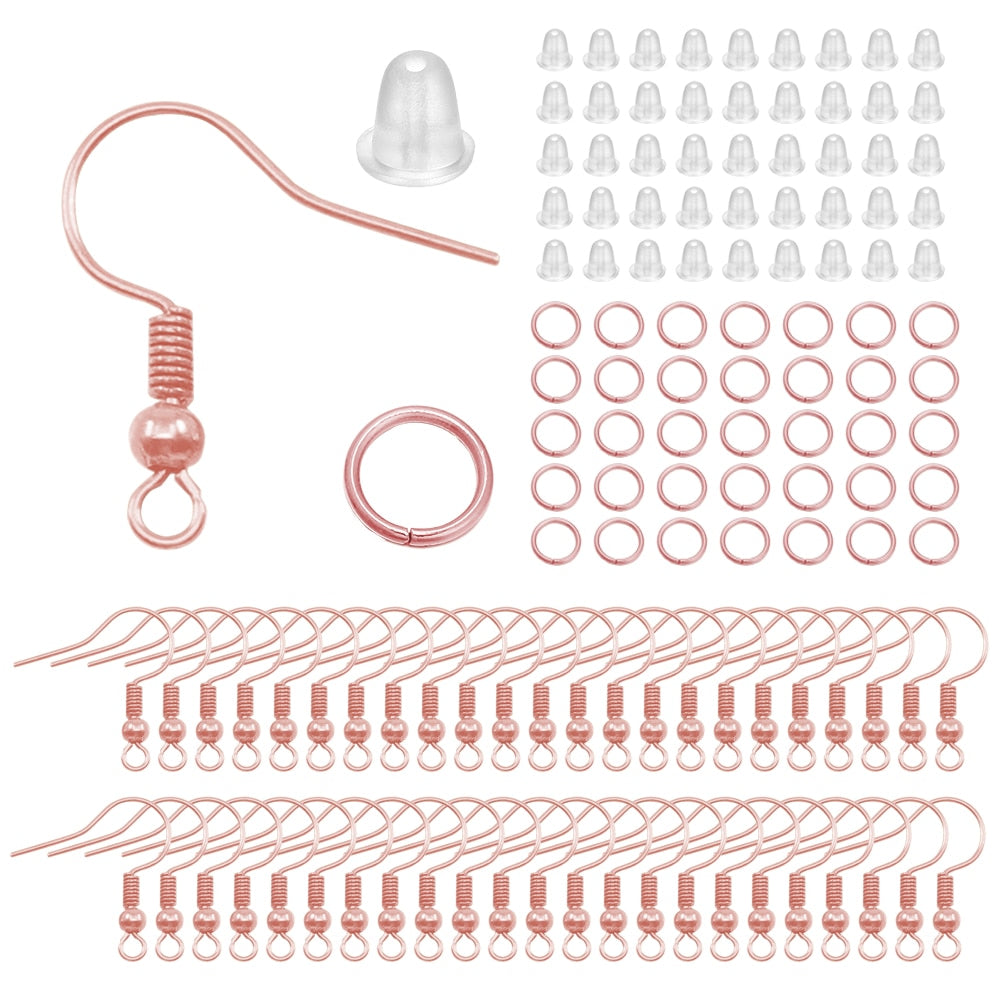 Ensemble de fabrication de boucles d'oreilles : crochets, anneaux et connexions, 100 à 300 pièces