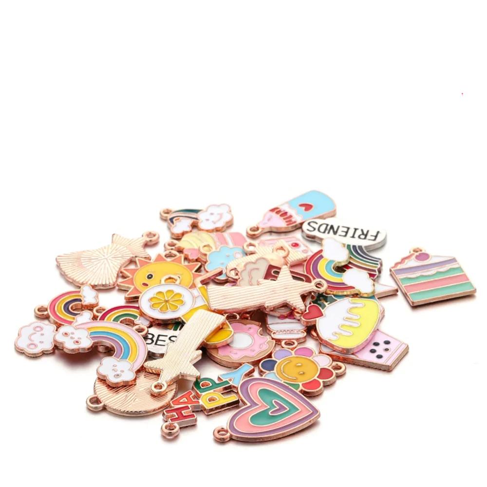 Niedliche Sonnen-Schlüsselanhänger-Cartoon-Druckverbinder, 4 Stück