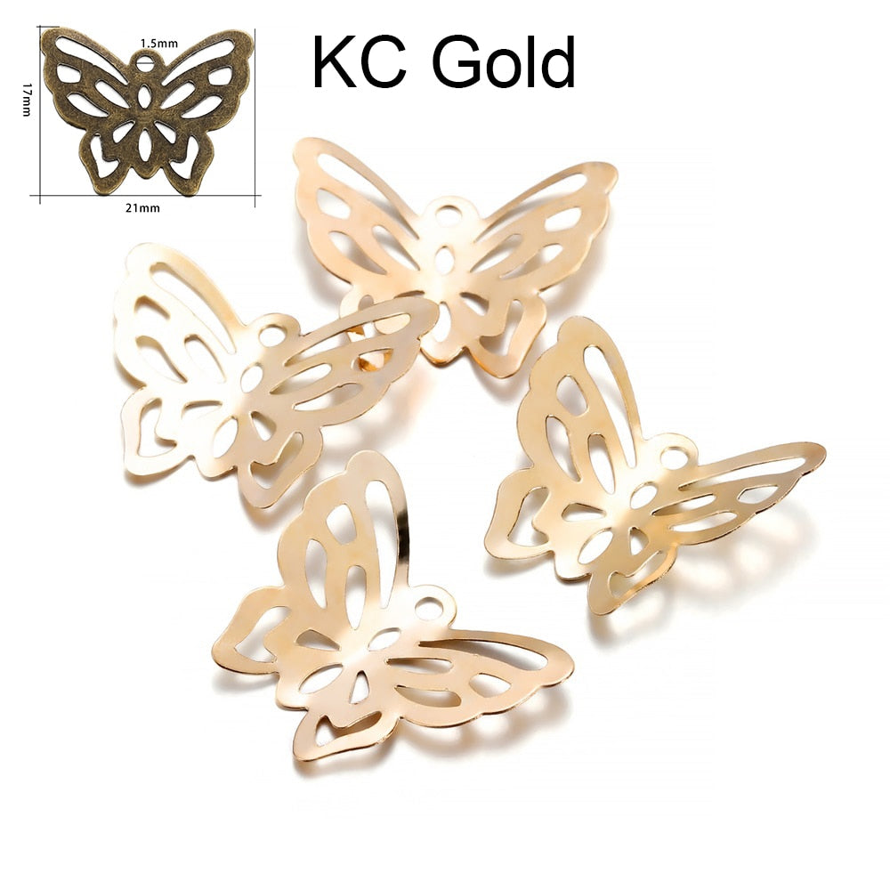 Metal Butterfly Connectors Charm, 100pcs
