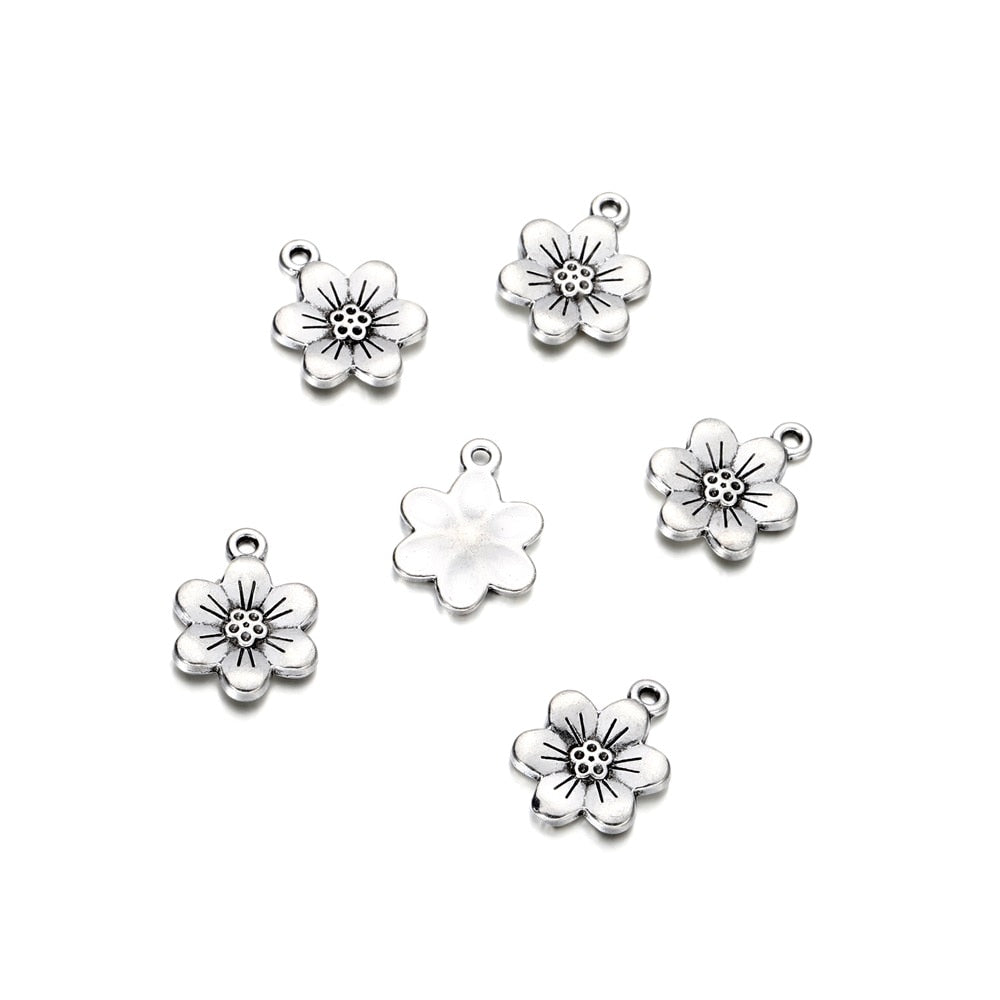 Pendentifs de connecteurs de plantes en métal, 6 pièces