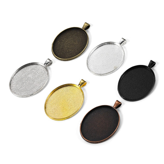 5 Stück 30 x 40 mm Gold-Anhänger-Cabochon-Basis