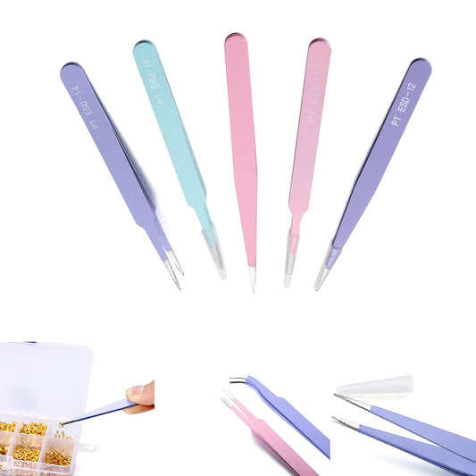 3-farbige gebogene Nasenpinzette, 1 Stk