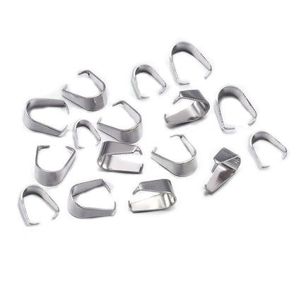 Stainless Steel Pendant Pinch Bail, 50-100pcs