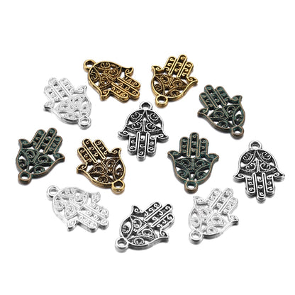 20 Stück 15 x 21 mm klassische antike Bronze-Hand-Charms-Anhänger