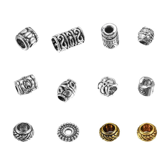 Tibetan Big Hole Spacer Loose Beads, 20pcs