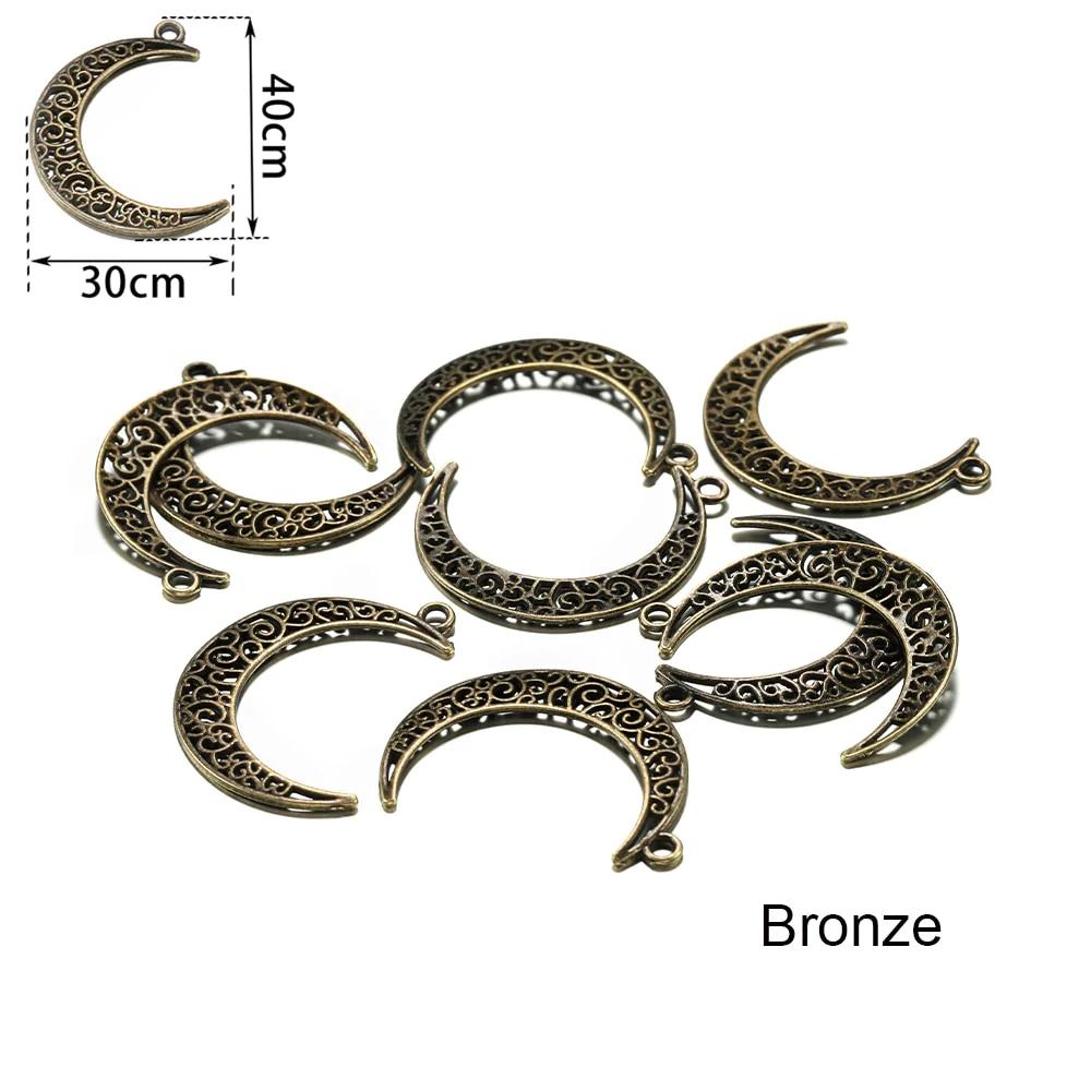 10pcs Antique Tibetan Moon Charms Pendants