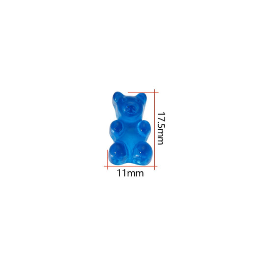 Transparent Cartoon Candy Bear Charm Pendants, 10Pcs
