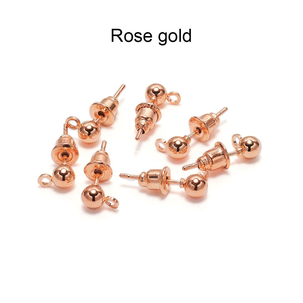 Épingles de base pour boucles d'oreilles à tige de 3 à 6 mm, 20 à 50 pièces