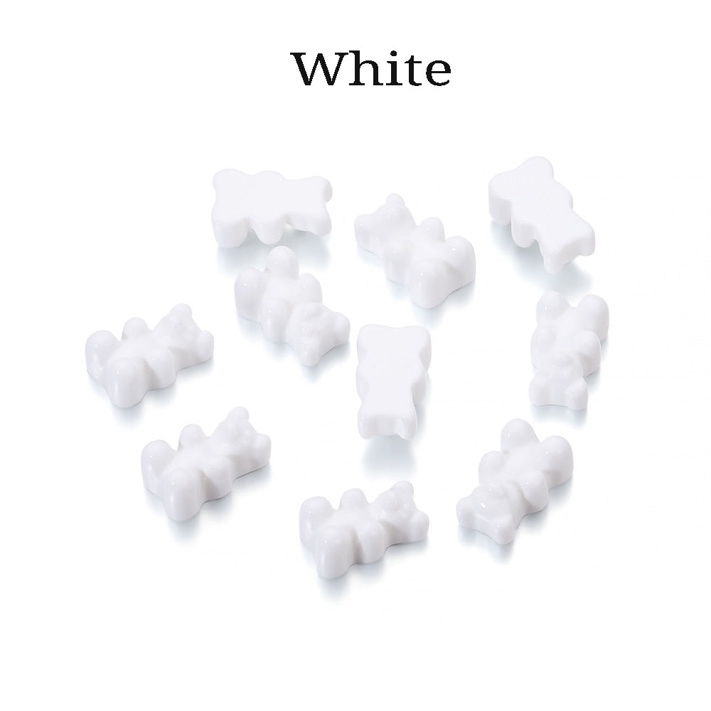Transparent Cartoon Candy Bear Charm Pendants, 10Pcs