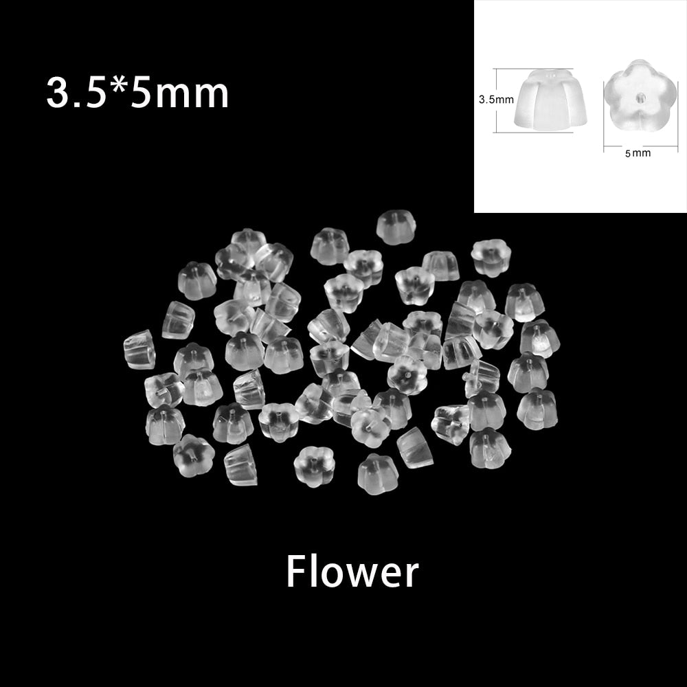 Rubber Earring Backs Earnuts, 100-200pcs