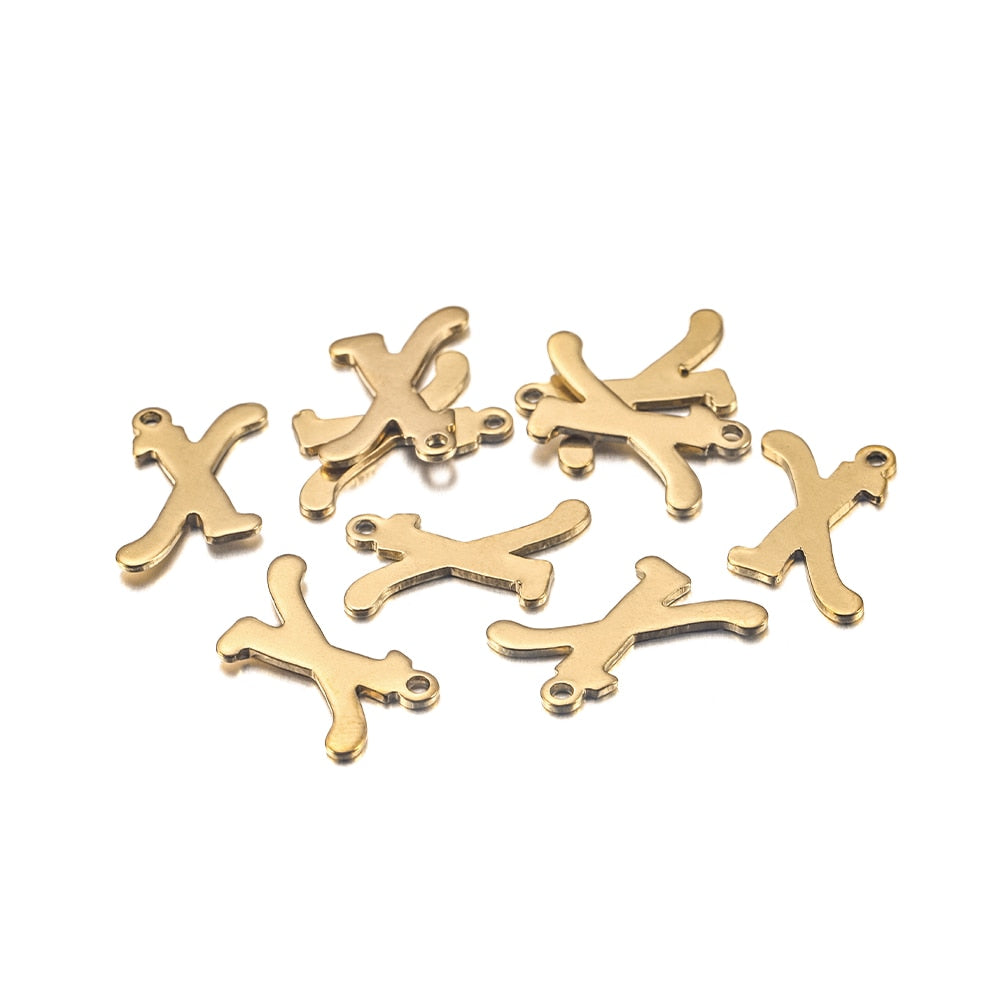 Anhänger mit englischen Buchstaben aus Edelstahl, 26 Stück