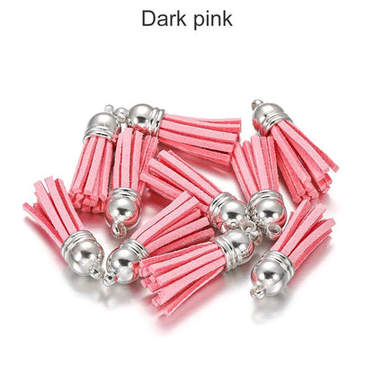 20 pendentifs en cuir vintage avec pompon de 38 mm.