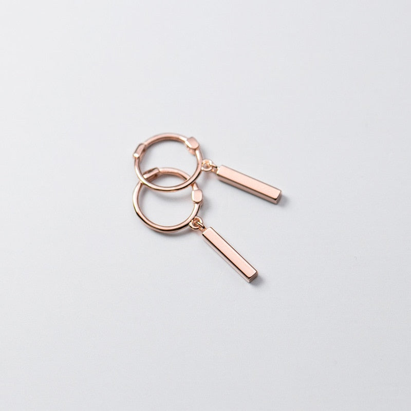 Geometrische rechteckige Stick-Mode-Creolen