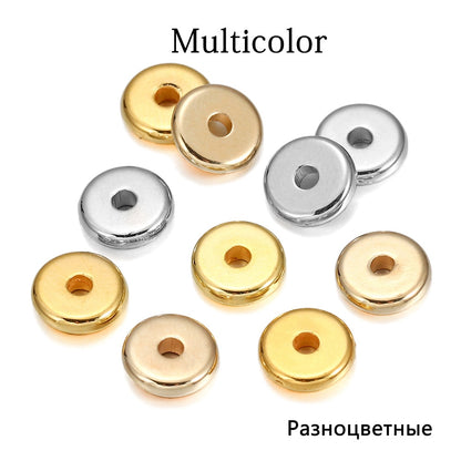 150pcs Flat Round CCB Plastic Beads, 2mm Hole