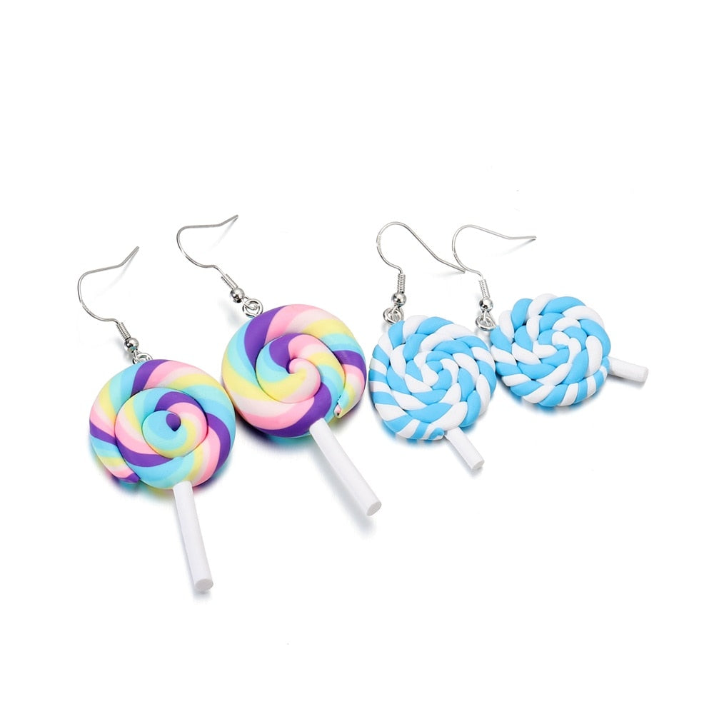 Cute Candy Color Marshmallow Polymer Clay Pendant, 10pcs