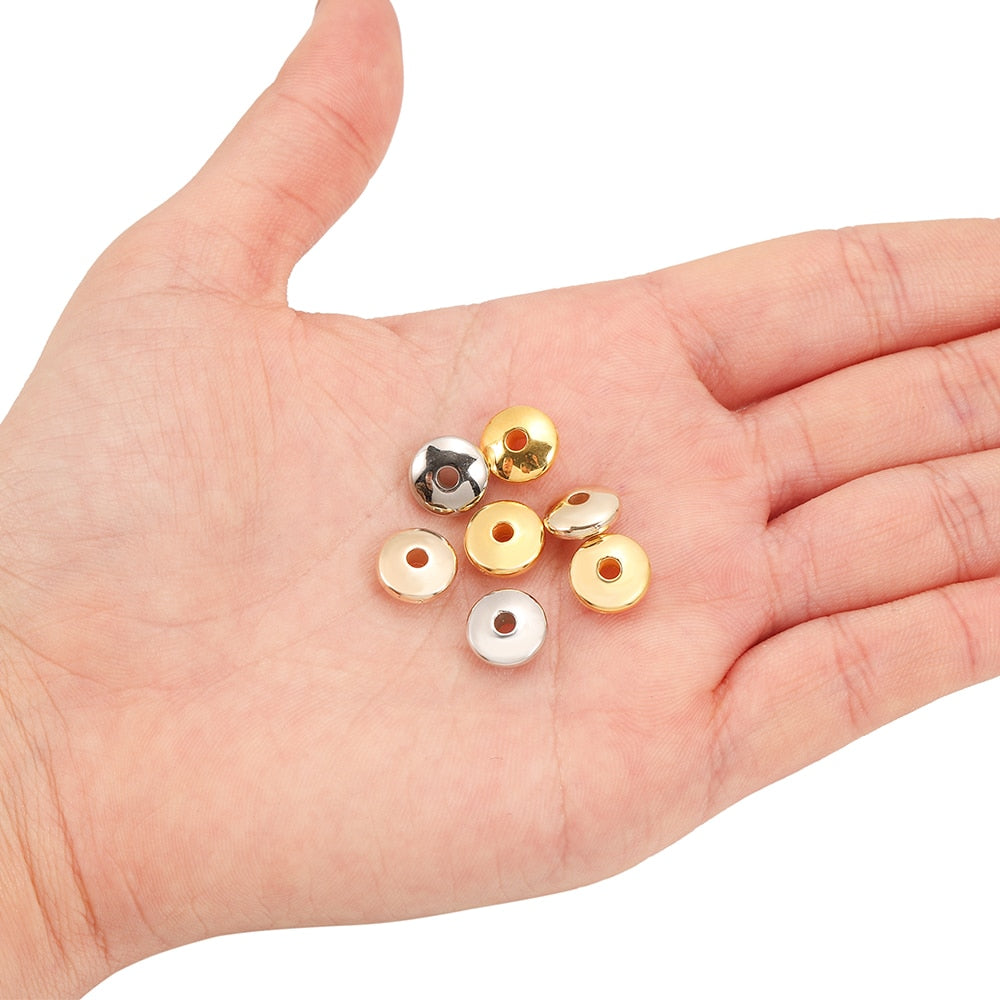 100pcs Flat Round Spacer CCB Plastic Beads