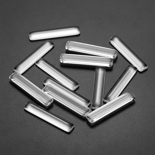 5pcs 10*50mm Rectangle Flat Back Clear Glass