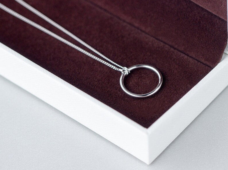 Classic Round Circle Pendant Necklace