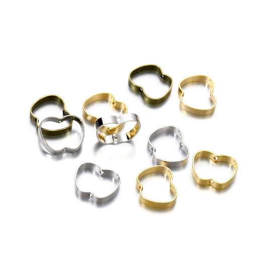 20 Stück 6-11 mm gerade Anhänger aus Metall mit geometrischem Doppellochrahmen