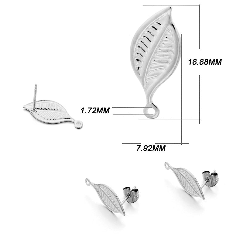 Base de clou de boucle d'oreille géométrique en acier inoxydable, 10 pièces