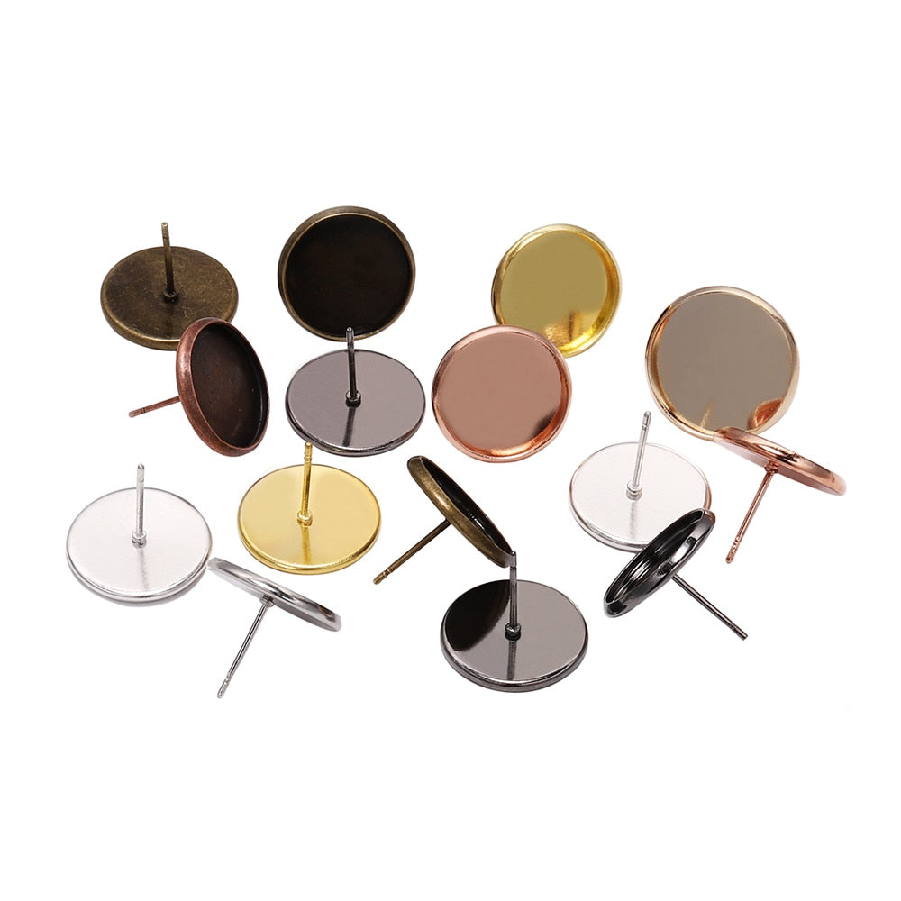 Earring Base for Cabochon Cameo, 8-16mm