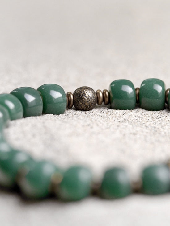 Green Bodhi Bead Stretch Bracelet