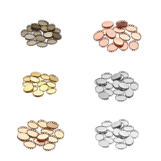 20 Stück 13 x 18 18 x 25 mm ovale Broschen-Cabochon-Basis