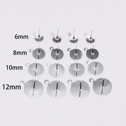 6-12 mm Stud Earring Blank Base, 200pcs